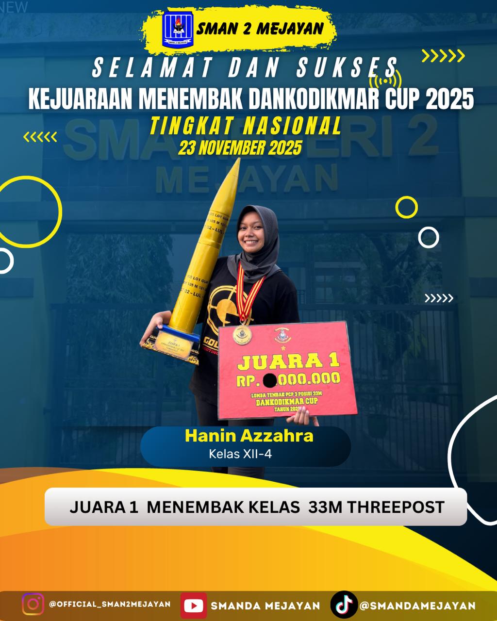 Juara 1 Menembak Kelas 33M Threepost Tingkat Nasional