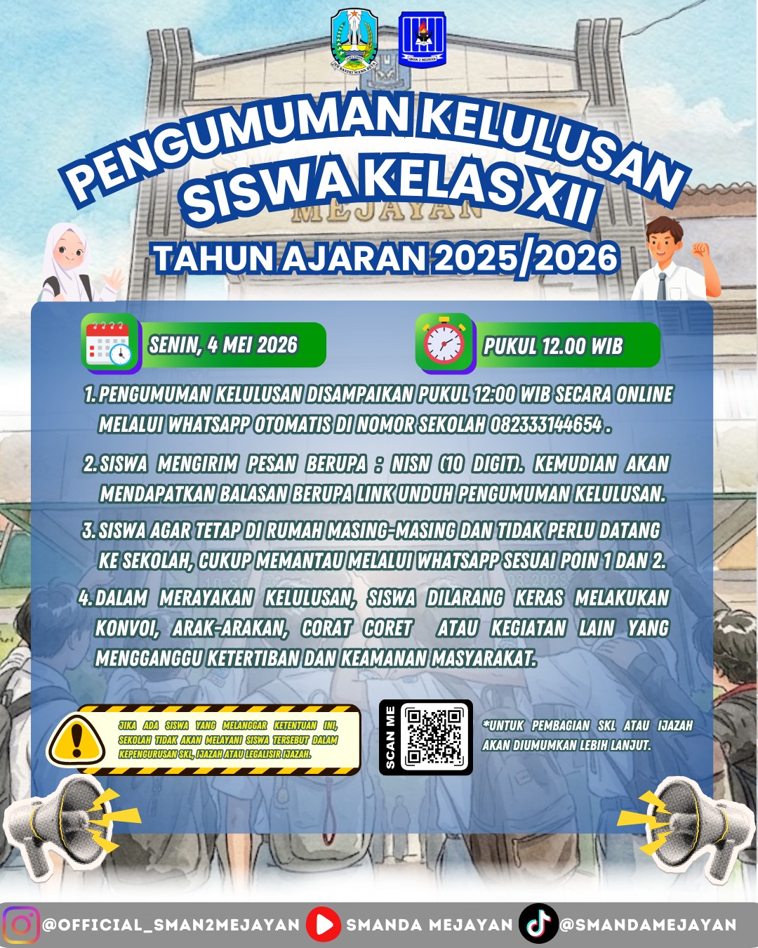 Pengumuman Kelulusan Siswa Siswi Kelas XII SMA Negeri 2 Mejayan Tahun Ajaran 2025/2026