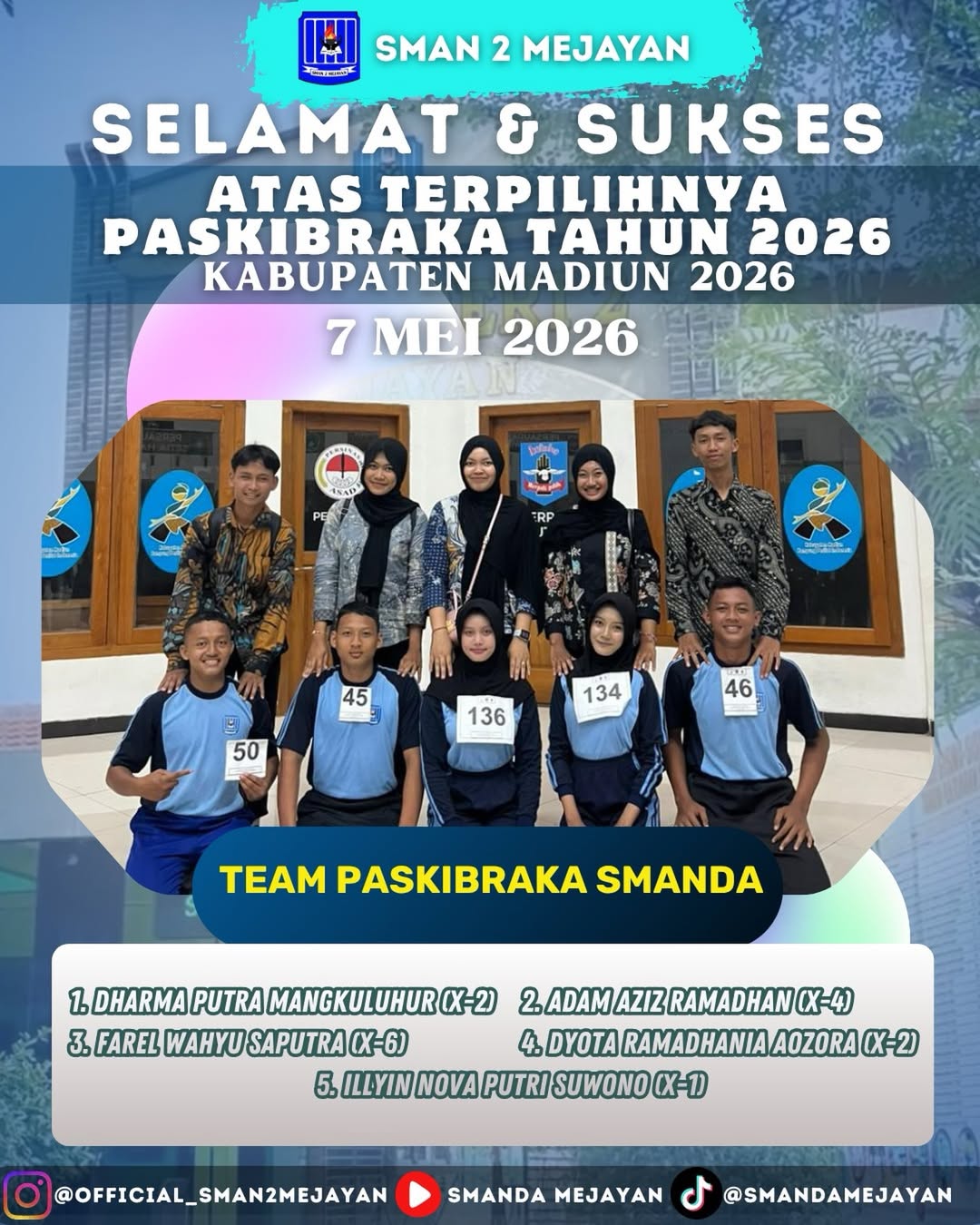 Selamat atas terpilihnya menjadi PASKIBRAKA