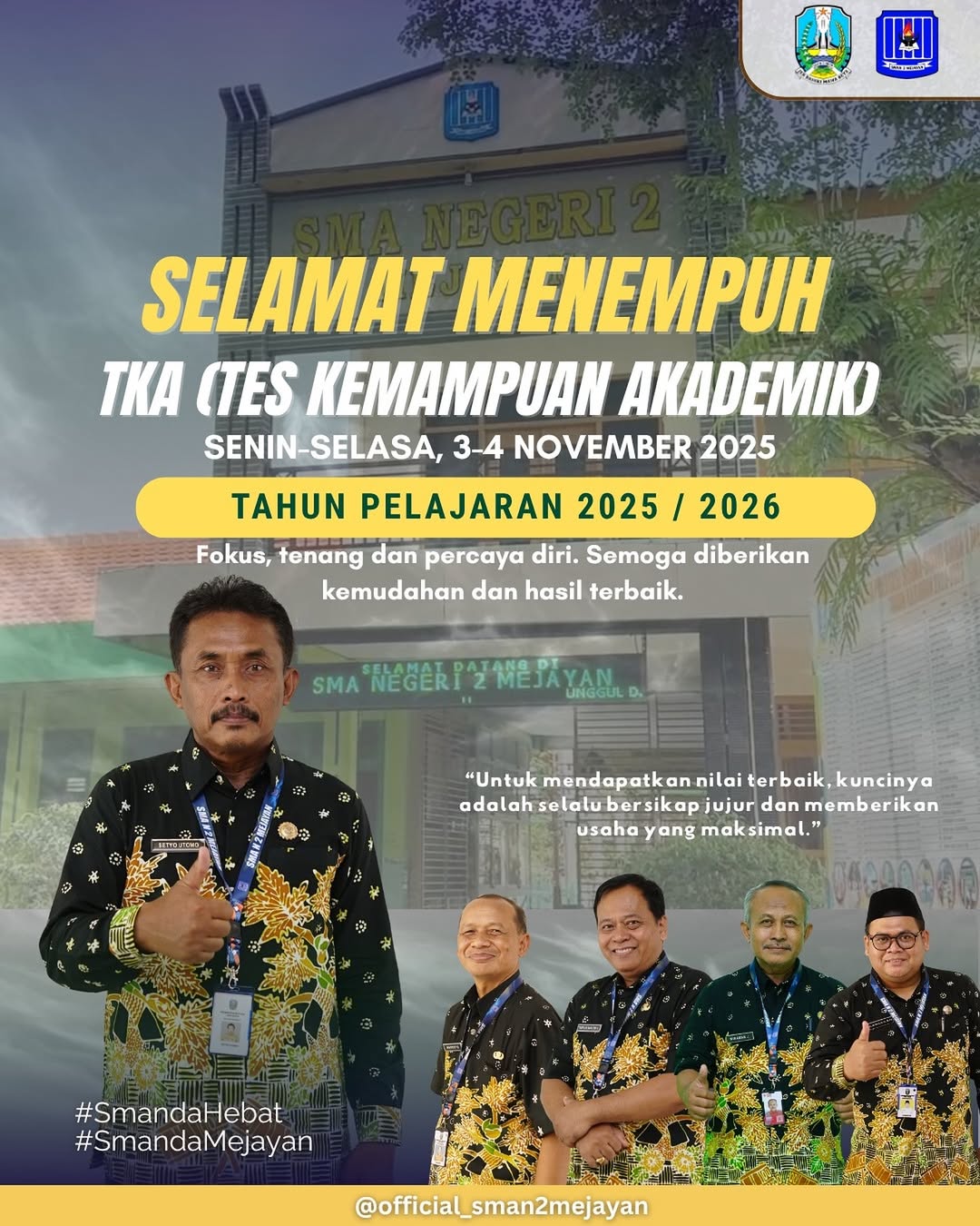 Tes Kemampuan Akademi (TKA) bagi peserta didik kelas XII SMAN 2 Mejayan